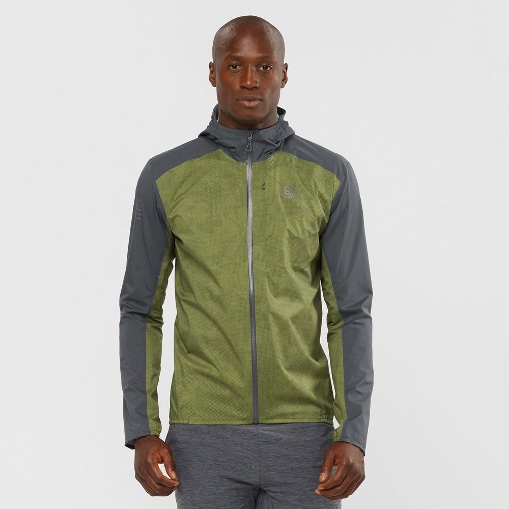 Salomon Singapore Mens Jackets - BONATTI 2.5L Olive | 19268-KRXS